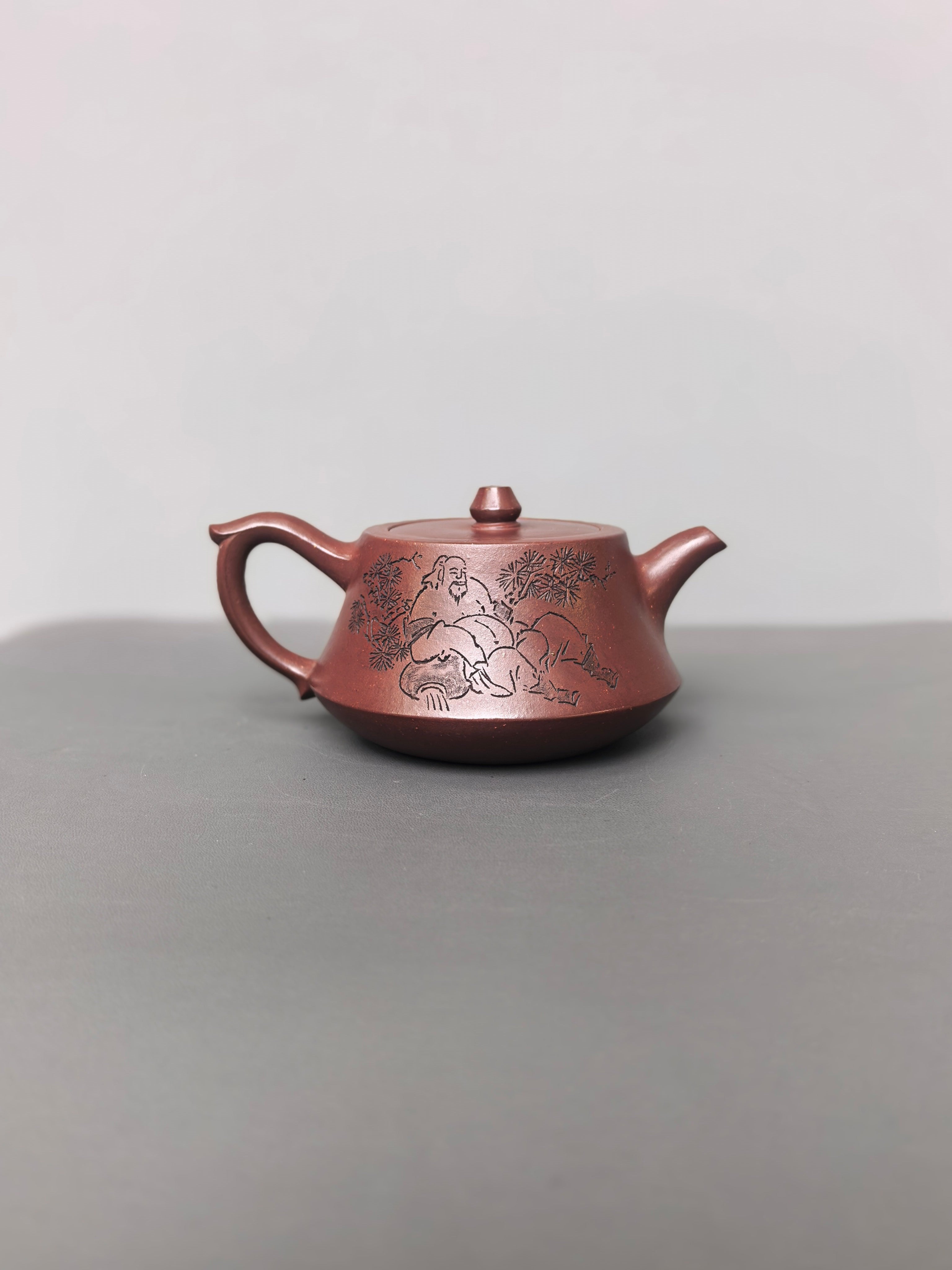 储立之大师｜中国陶瓷艺术终身成就奖获得者｜典藏重器【博雅柱础套组】原矿优质老紫泥·320cc