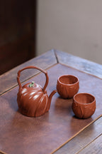 紫砂非遗花器泰斗·蒋蓉唯一嫡传｜蒋艺华亲制巅峰臻品【青蛙提梁套组】原矿极品降坡泥·350cc