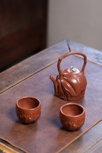 紫砂非遗花器泰斗·蒋蓉唯一嫡传｜蒋艺华亲制巅峰臻品【青蛙提梁套组】原矿极品降坡泥·350cc