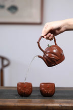 紫砂非遗花器泰斗·蒋蓉唯一嫡传｜蒋艺华亲制巅峰臻品【青蛙提梁套组】原矿极品降坡泥·350cc