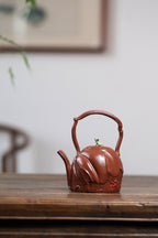 紫砂非遗花器泰斗·蒋蓉唯一嫡传｜蒋艺华亲制巅峰臻品【青蛙提梁套组】原矿极品降坡泥·350cc