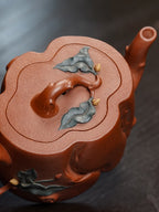 紫砂非遗花器泰斗·蒋蓉唯一嫡传｜蒋艺华亲制巅峰臻品【寿桃树桩壶】原矿极品降坡泥·400cc