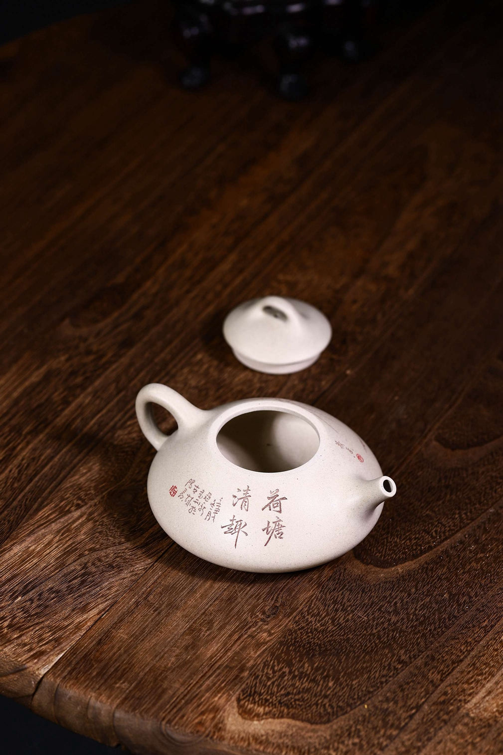 省大师潘春芳关门弟子许冠新老师新品首发【东坡瓢 · 荷塘清趣】极品羊脂玉段泥手制，210cc