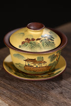 省大师潘春芳关门弟子许冠新老师盖碗新品【江山晓】160cc 双色泥料制成