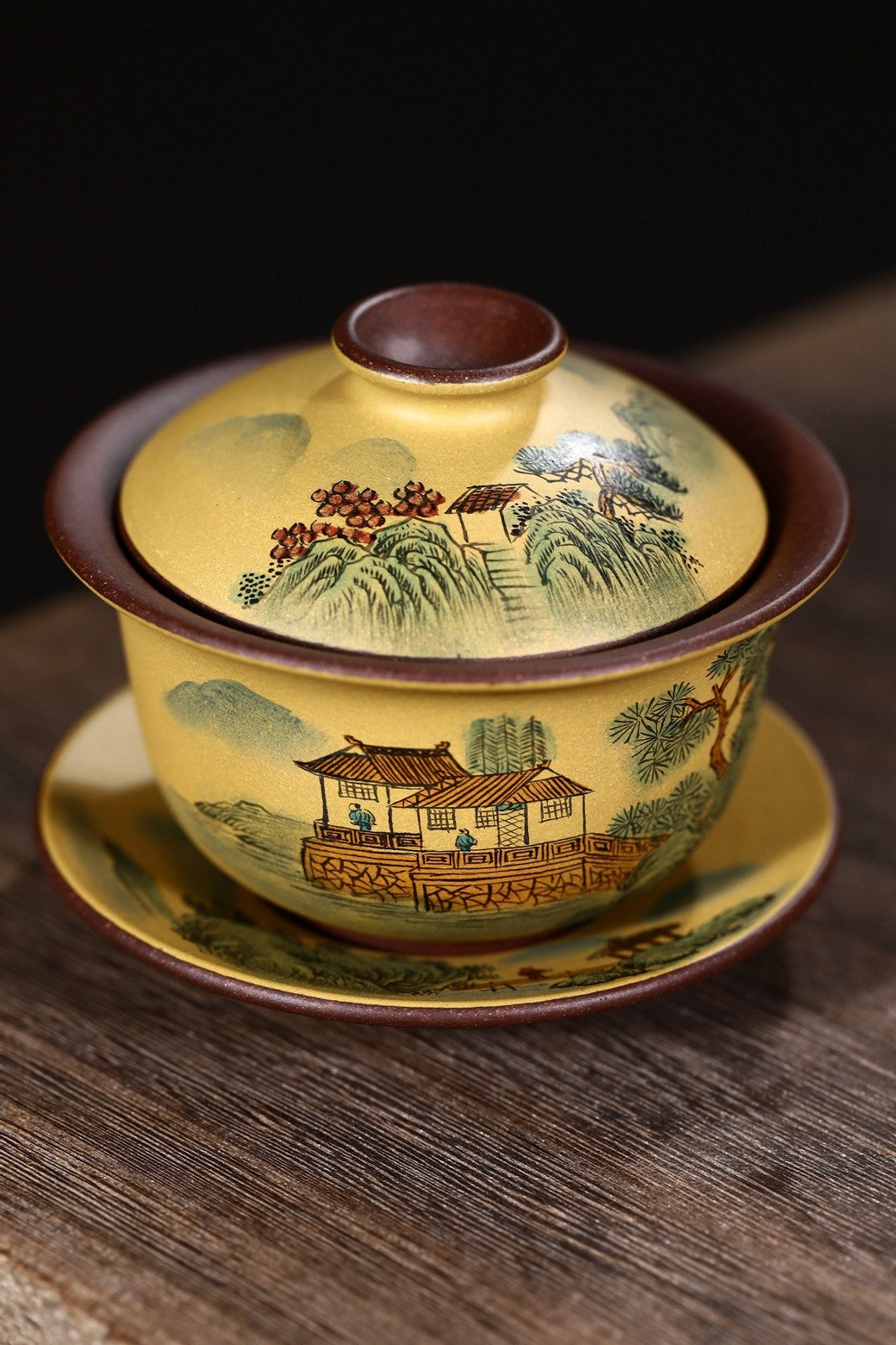 省大师潘春芳关门弟子许冠新老师盖碗新品【江山晓】160cc 双色泥料制成