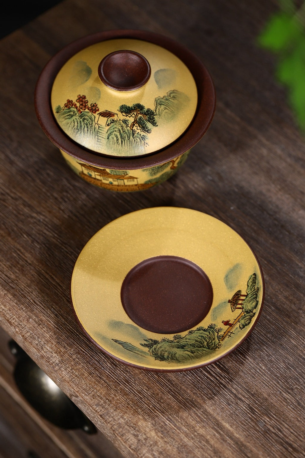省大师潘春芳关门弟子许冠新老师盖碗新品【江山晓】160cc 双色泥料制成