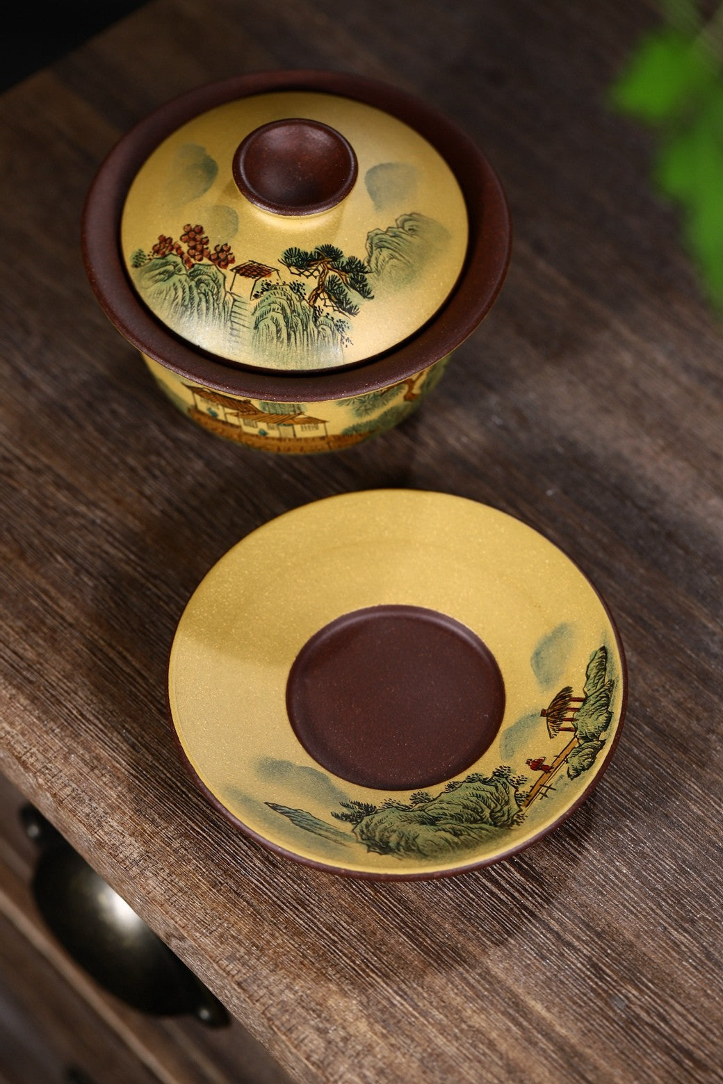 省大师潘春芳关门弟子许冠新老师盖碗新品【江山晓】160cc 双色泥料制成