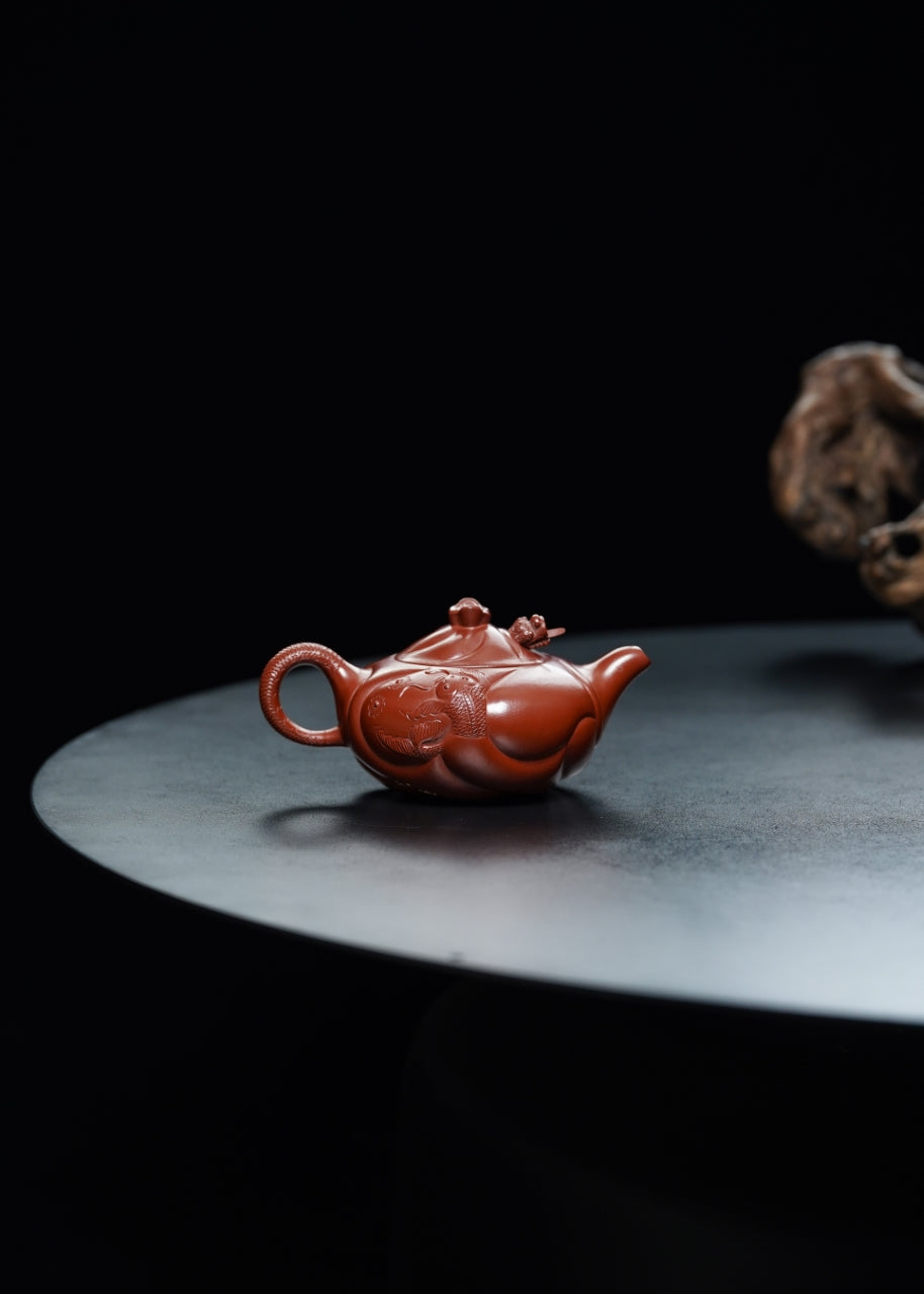 储立之大师｜中国陶瓷艺术终身成就奖获得者｜典藏重器【鱼化龙壶】原矿优质红泥·220cc