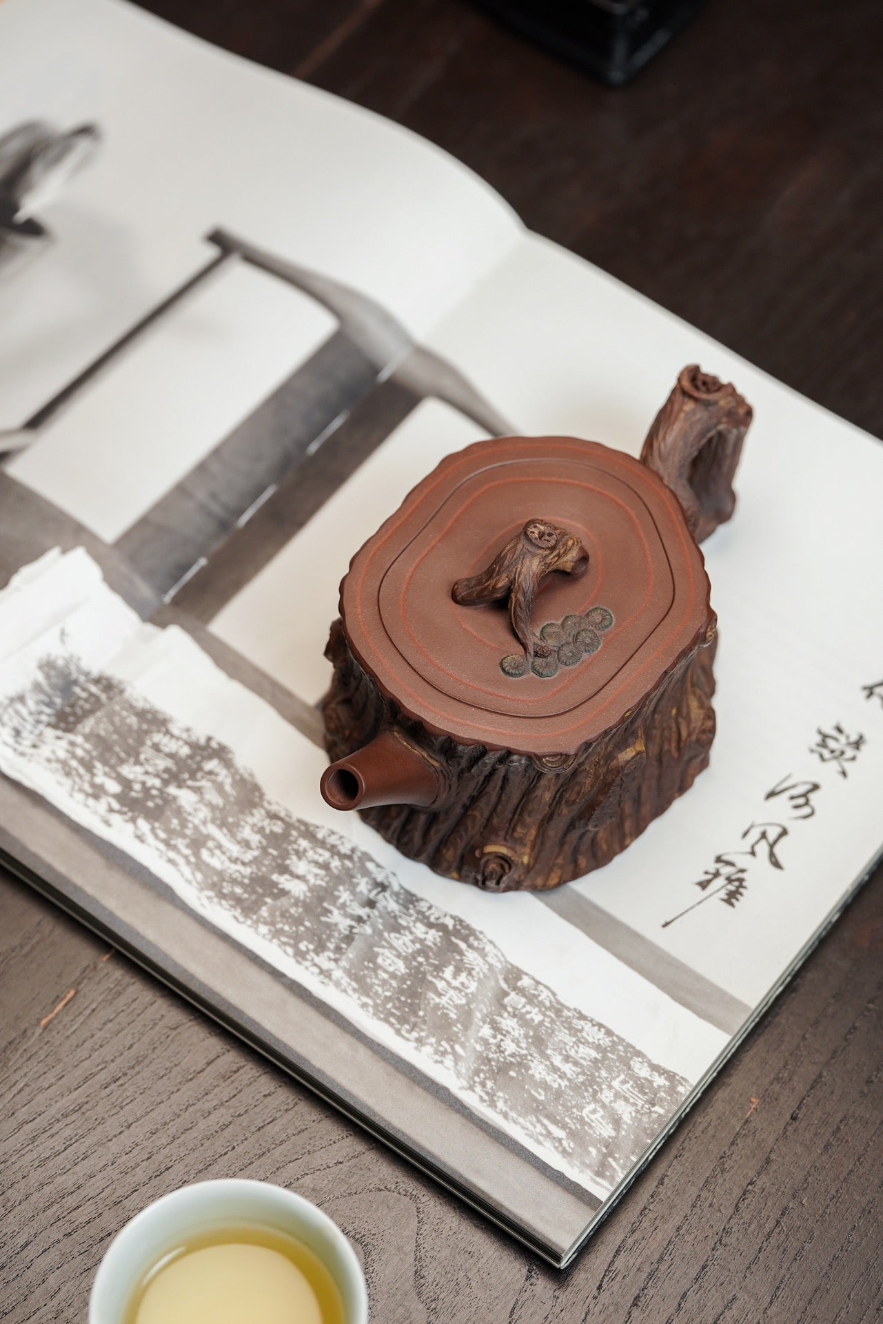 【蒋蓉之女 传世花器】紫砂非遗花器泰斗·蒋蓉唯一嫡传｜蒋艺华亲制巅峰臻品【松桩壶】原矿极品老紫泥·330cc