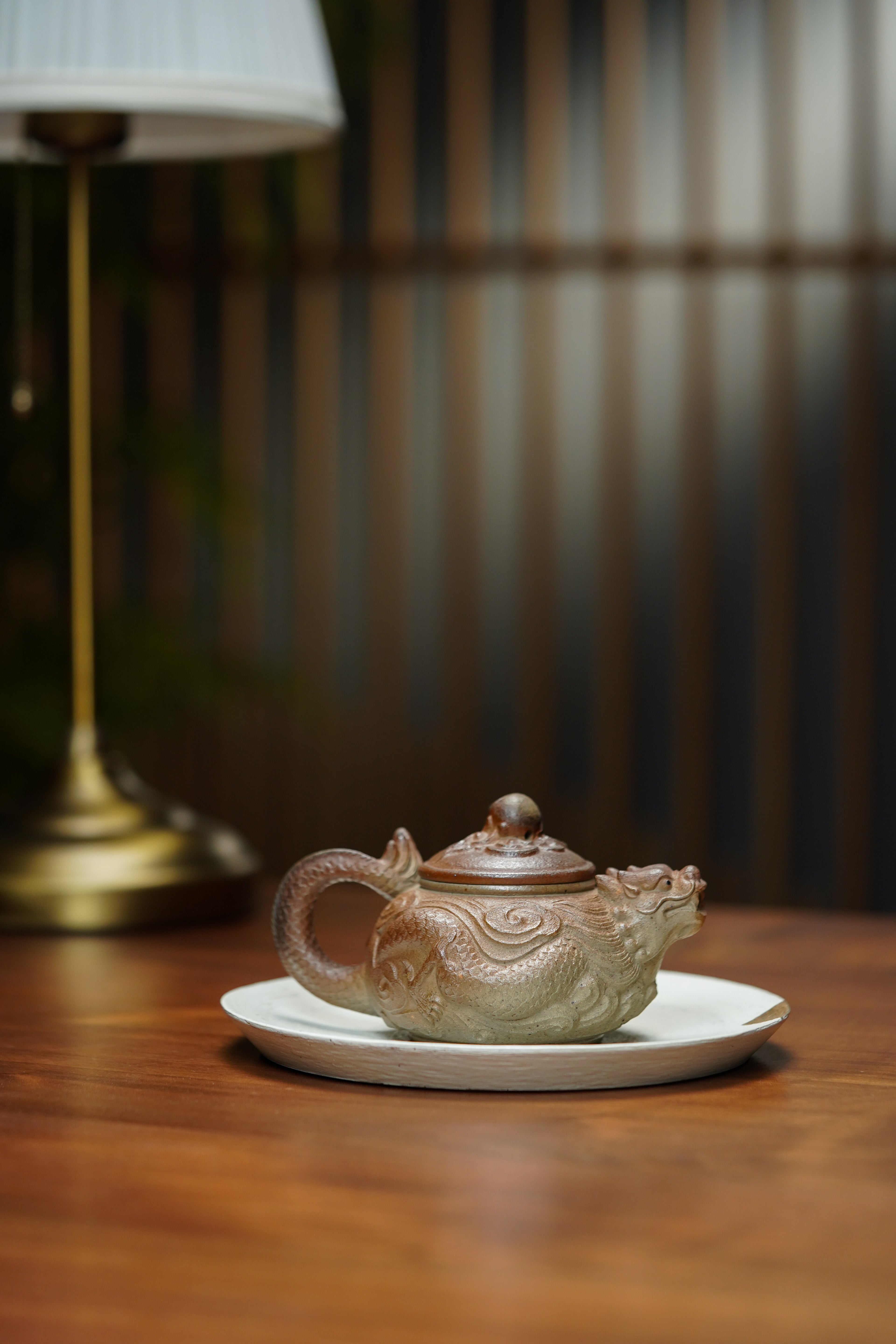 【蒋蓉之女 传世花器】紫砂非遗花器泰斗·蒋蓉唯一嫡传｜蒋艺华亲制巅峰臻品【龙珠壶】原矿极品黄金段柴烧·210cc