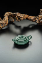 国大师李昌鸿·🧧紫砂泰斗顾景舟传承·双国大师之作【扁竹鼓壶】原矿优质景舟绿泥·200cc