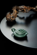 国大师李昌鸿·🧧紫砂泰斗顾景舟传承·双国大师之作【扁竹鼓壶】原矿优质景舟绿泥·200cc
