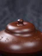 【新品】合欢壶•160cc•内推球孔•陈艳•紫泥·民间艺人陈艳老师 抟制，附证书
