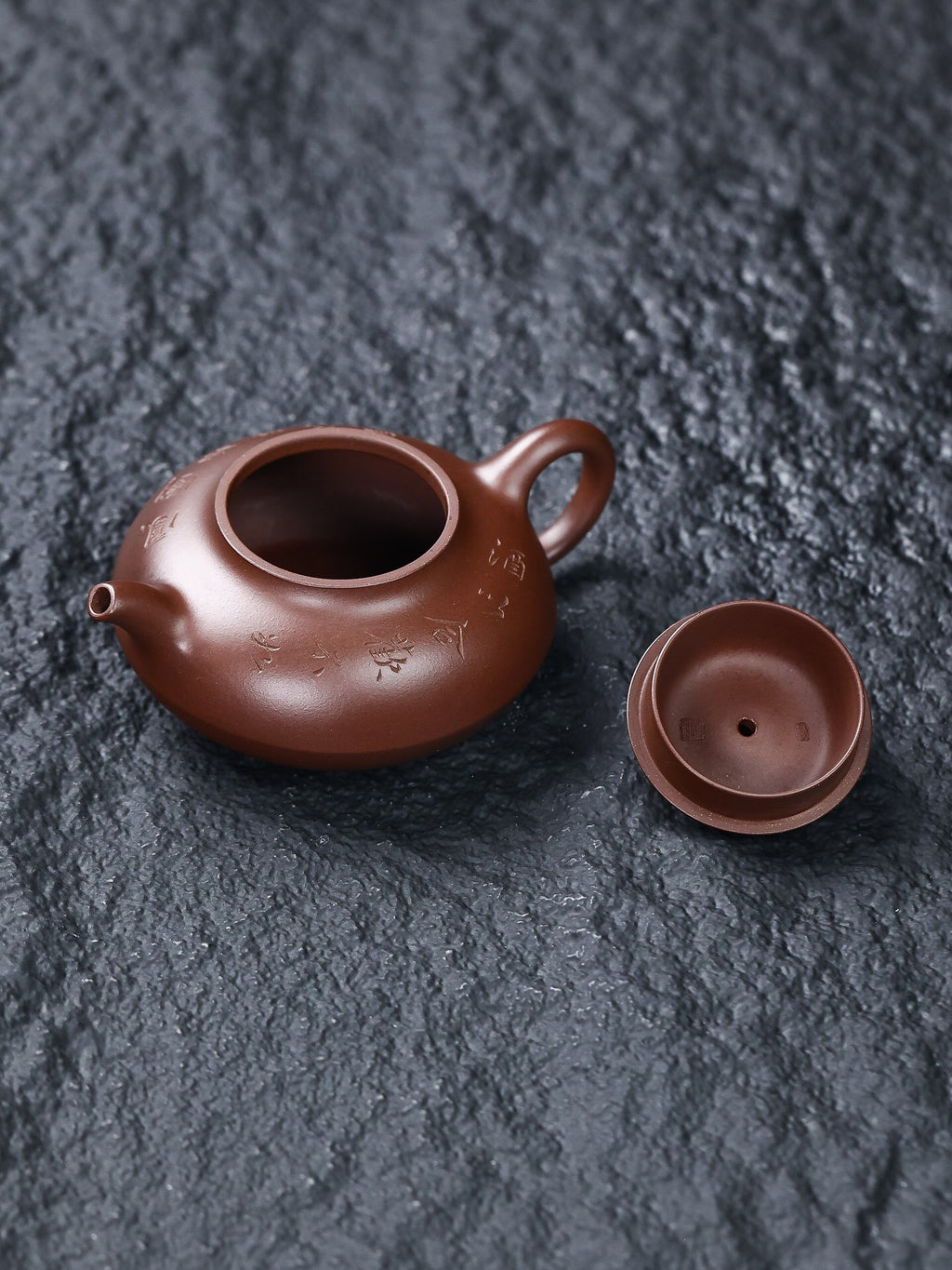【新品】合欢壶•160cc•内推球孔•陈艳•紫泥·民间艺人陈艳老师 抟制，附证书