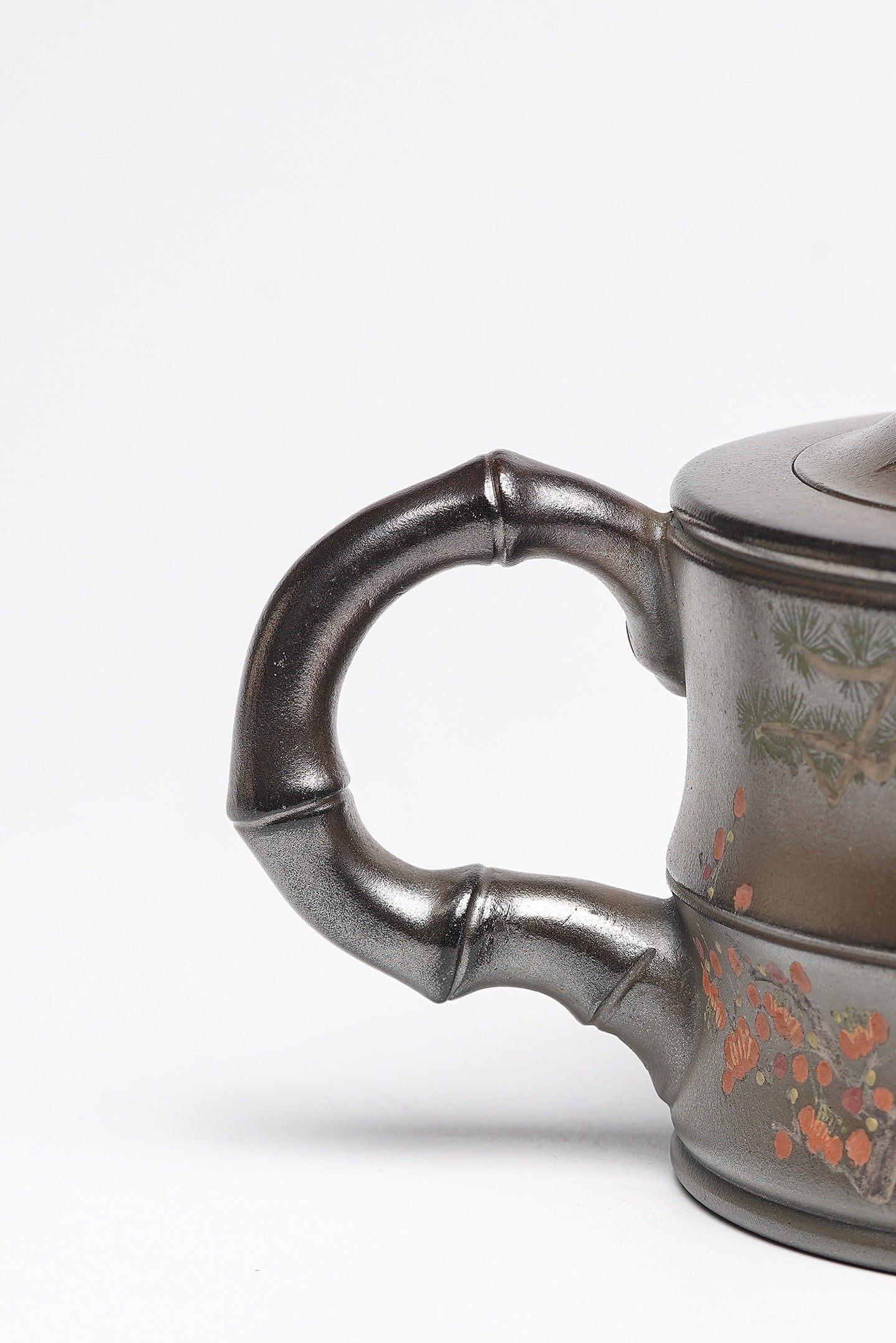 【竹段】 泥料：原矿月岩银灰 容量：300cc 作者：赵丽娟 中国传统工艺大师 高级工艺美术师