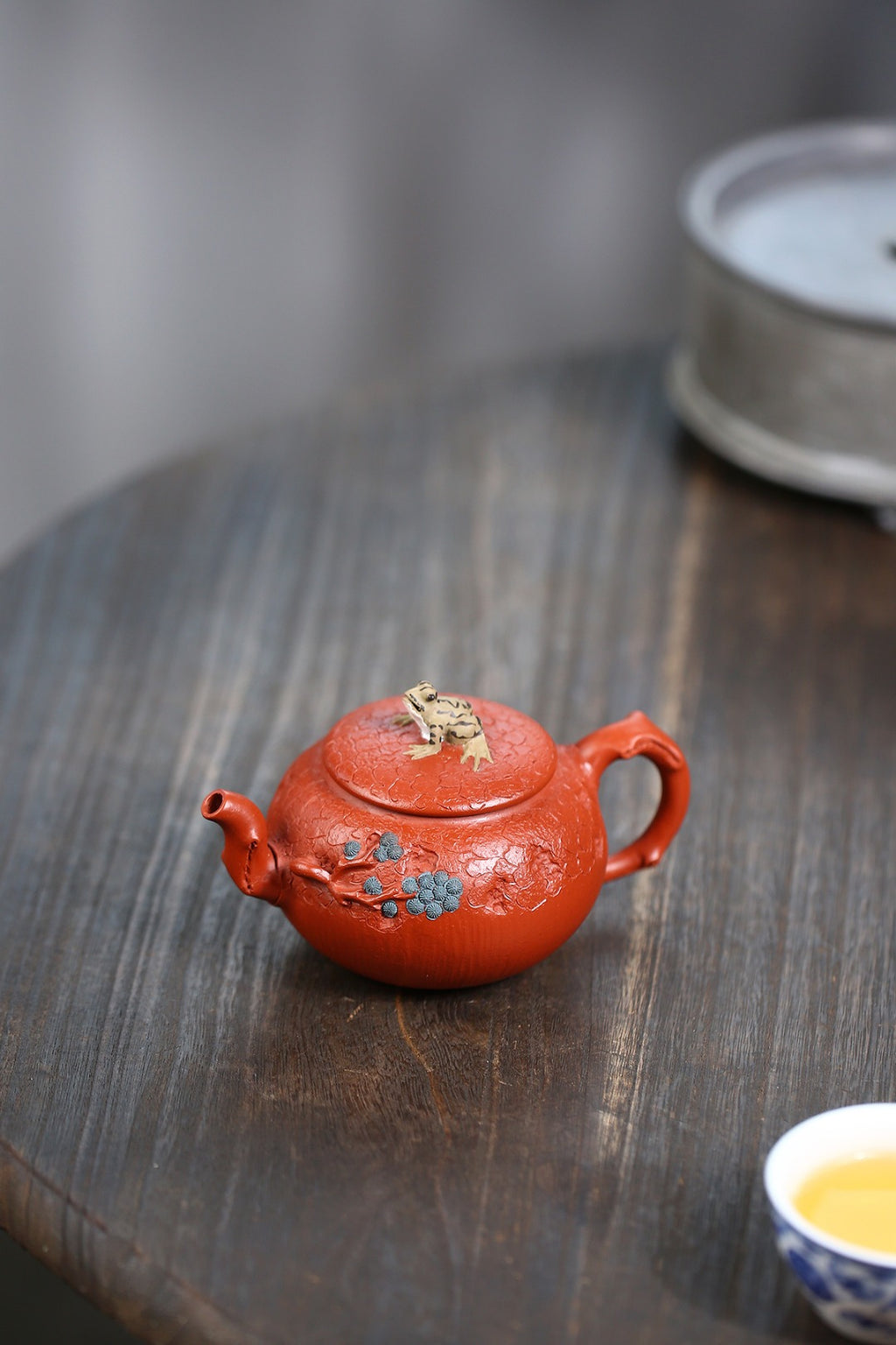 《松风蛙鸣》 国家级工艺美术师 鲍玉华 原矿家藏大红袍，230cc，菱形9孔出水