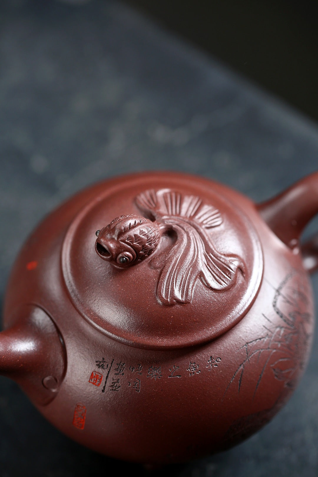 《金玉满堂》 国家级工艺美术师 鲍玉华 原矿家藏老紫泥，340cc，菱形14孔出水