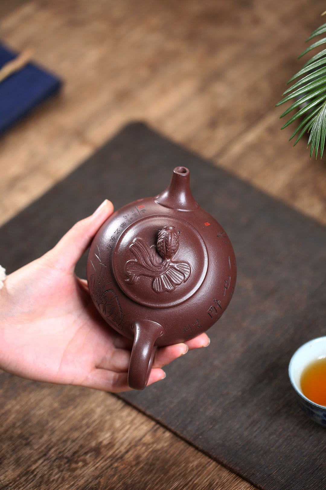 《金玉满堂》 国家级工艺美术师 鲍玉华 原矿家藏老紫泥，340cc，菱形14孔出水