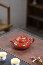 三工合作款 正高佳作 《仿古》 王敏（正高级工艺美术师）90年景舟大红袍，500cc，菱形14孔出水