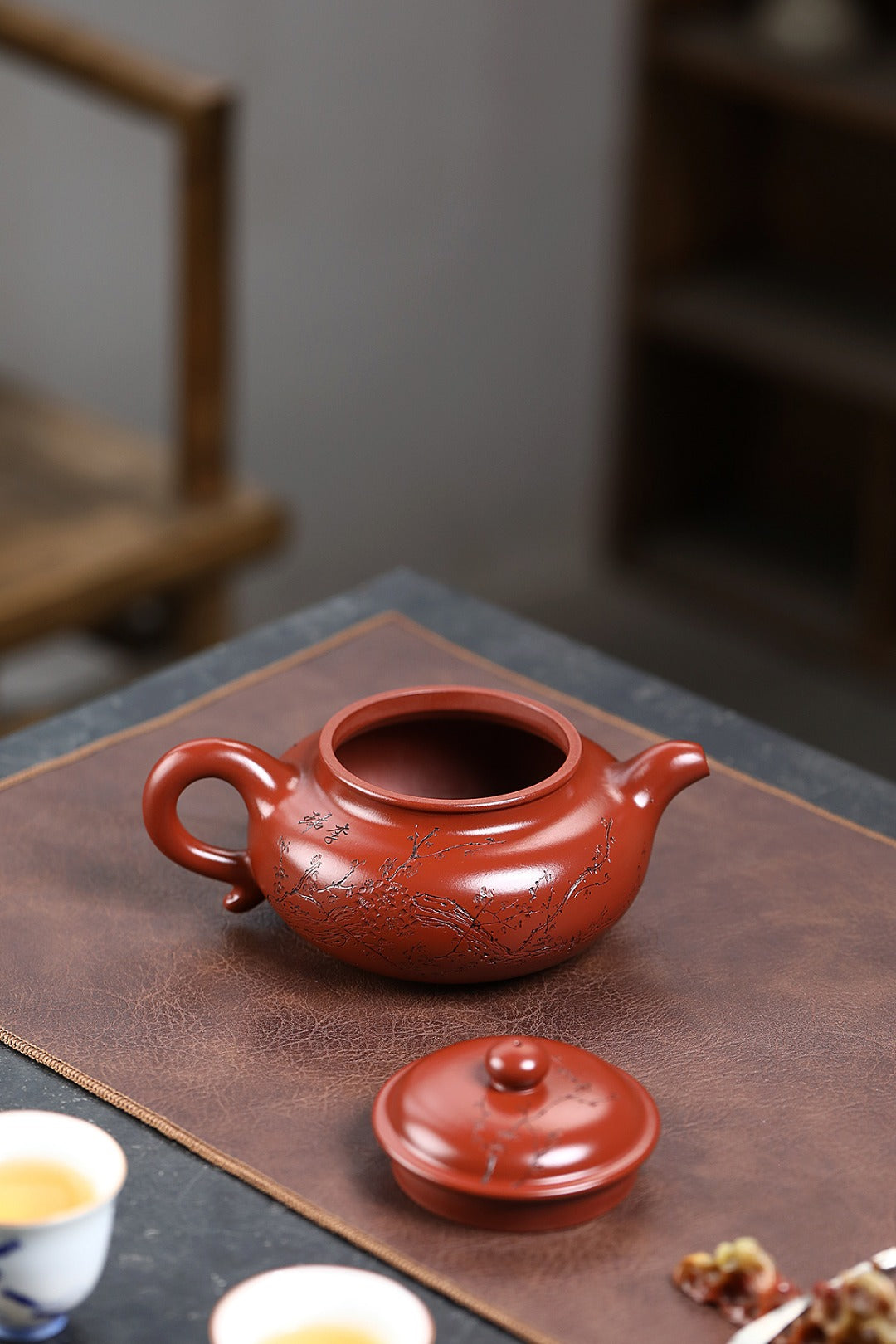 三工合作款 正高佳作 《仿古》 王敏（正高级工艺美术师）90年景舟大红袍，500cc，菱形14孔出水