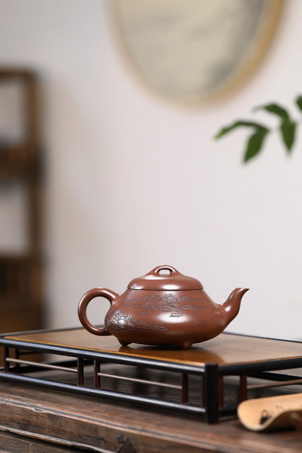 《汉棠石瓢》 国家级工艺美术师 鲍玉华 原矿文革老紫泥，320cc，菱形9孔出水