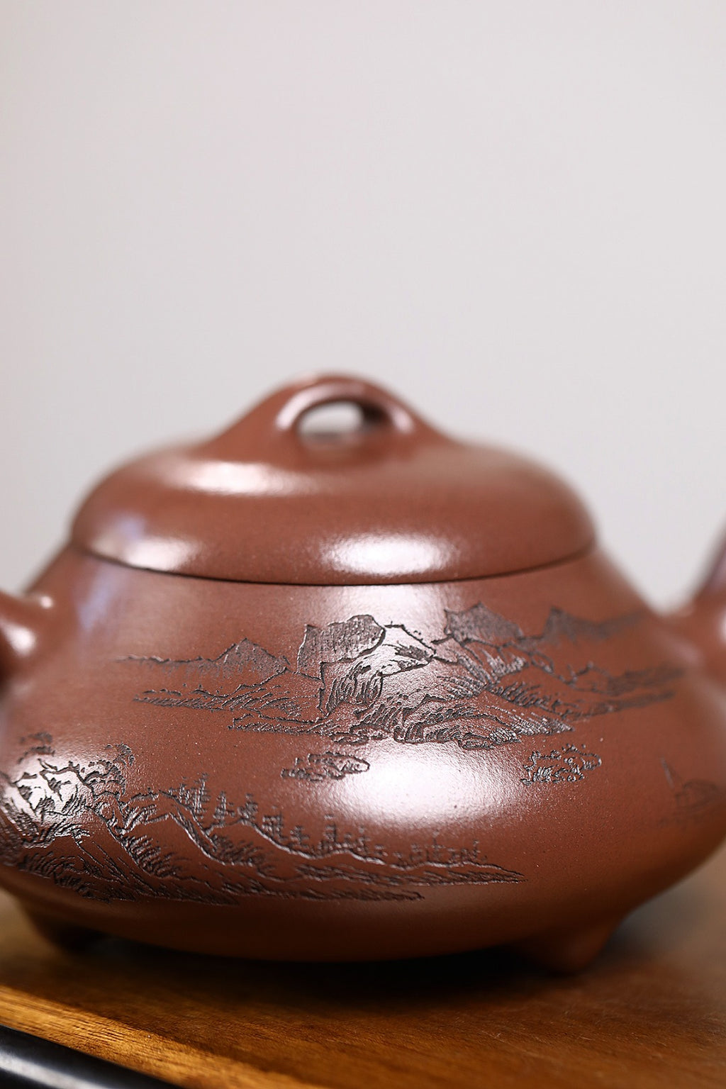 《汉棠石瓢》 国家级工艺美术师 鲍玉华 原矿文革老紫泥，320cc，菱形9孔出水