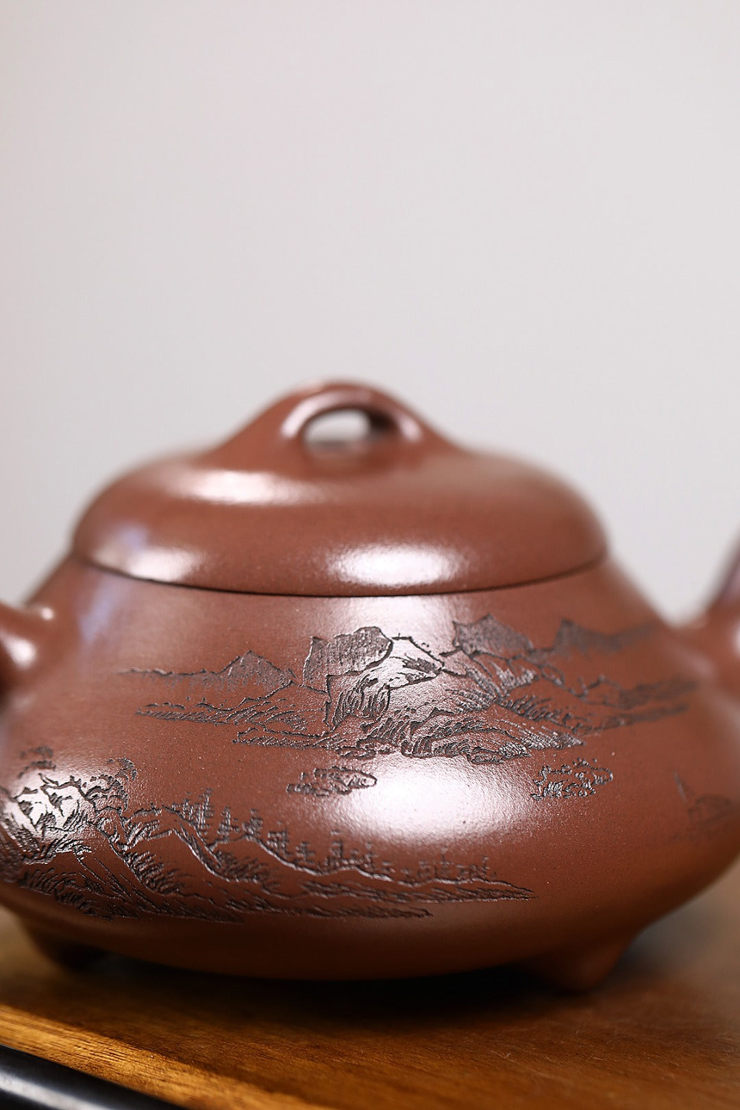 《汉棠石瓢》 国家级工艺美术师 鲍玉华 原矿文革老紫泥，320cc，菱形9孔出水