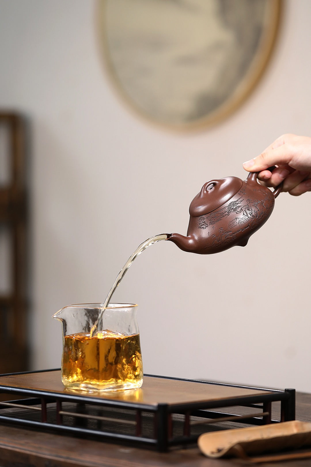《汉棠石瓢》 国家级工艺美术师 鲍玉华 原矿文革老紫泥，320cc，菱形9孔出水