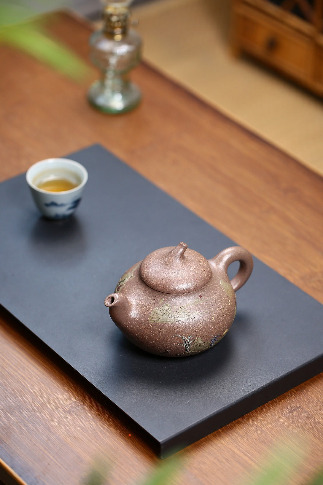 《茄瓜》 国家级高级工艺美术师 蒋亚平 原矿老玉段砂，450cc，菱形19孔出水