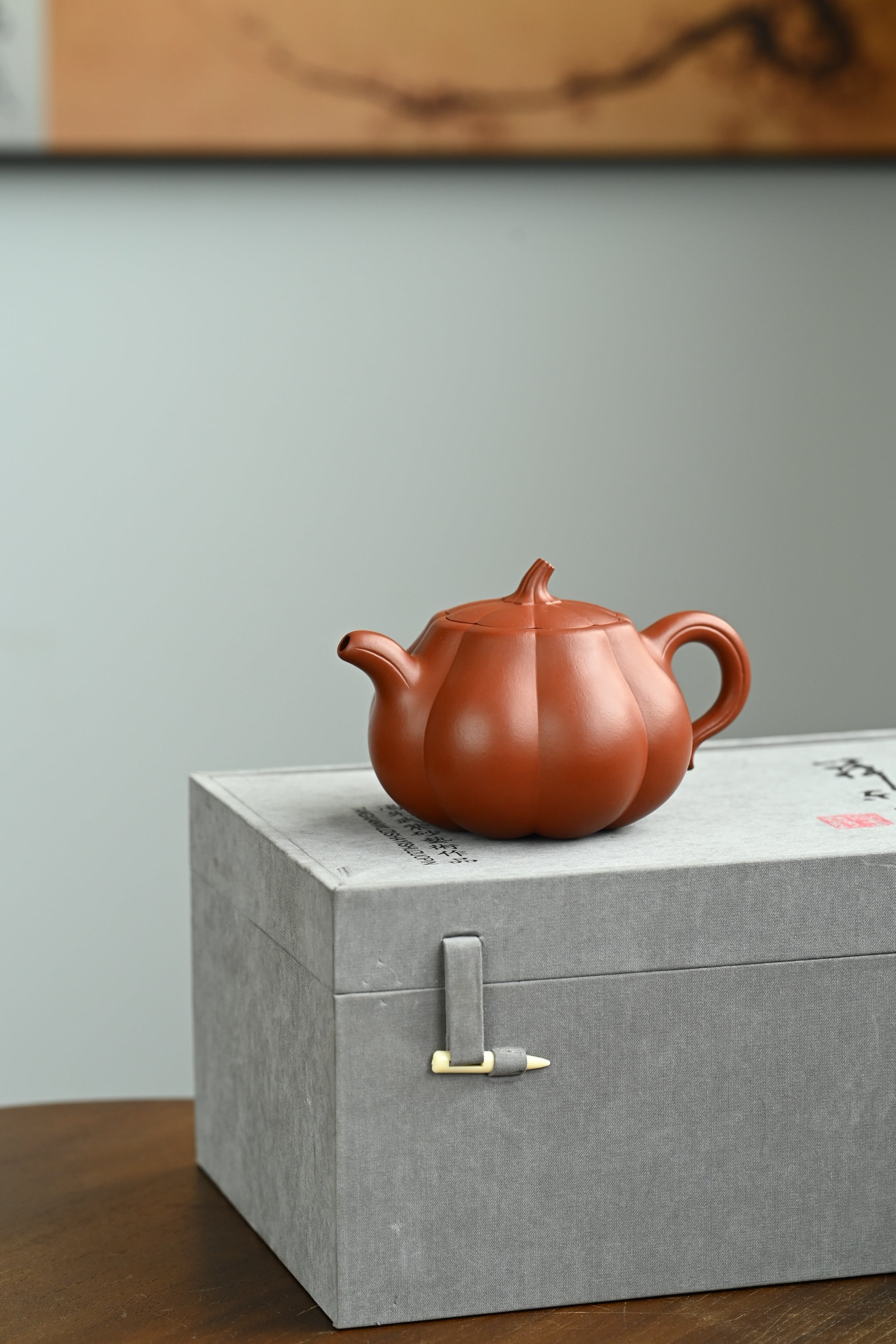 筋纹南瓜·全手工 /顶级筋纹器高手王军作品/容量350cc/极品大红袍