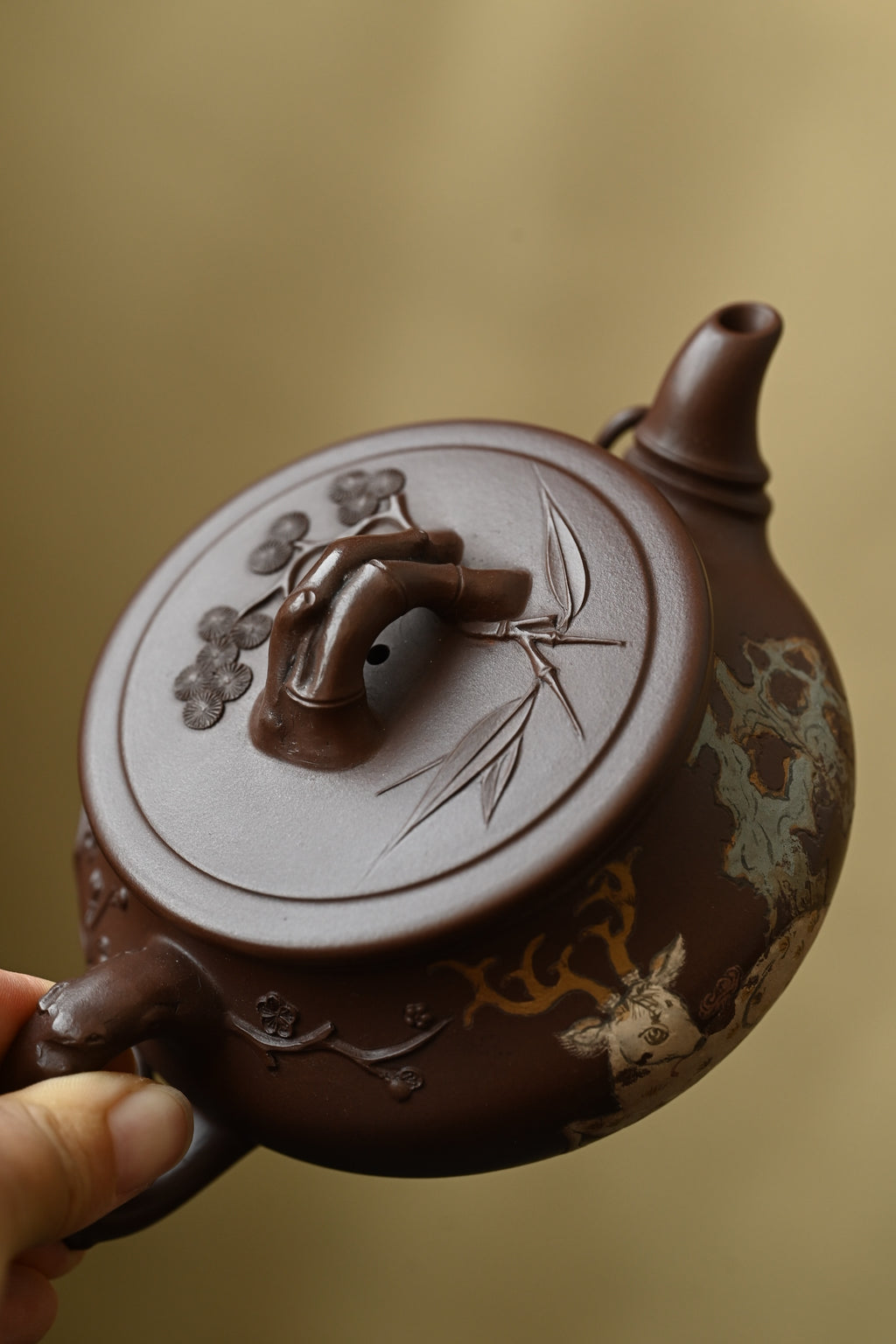 岁寒三友·全手工 /高工蒋锡坤作品  /容量300cc/原矿紫泥