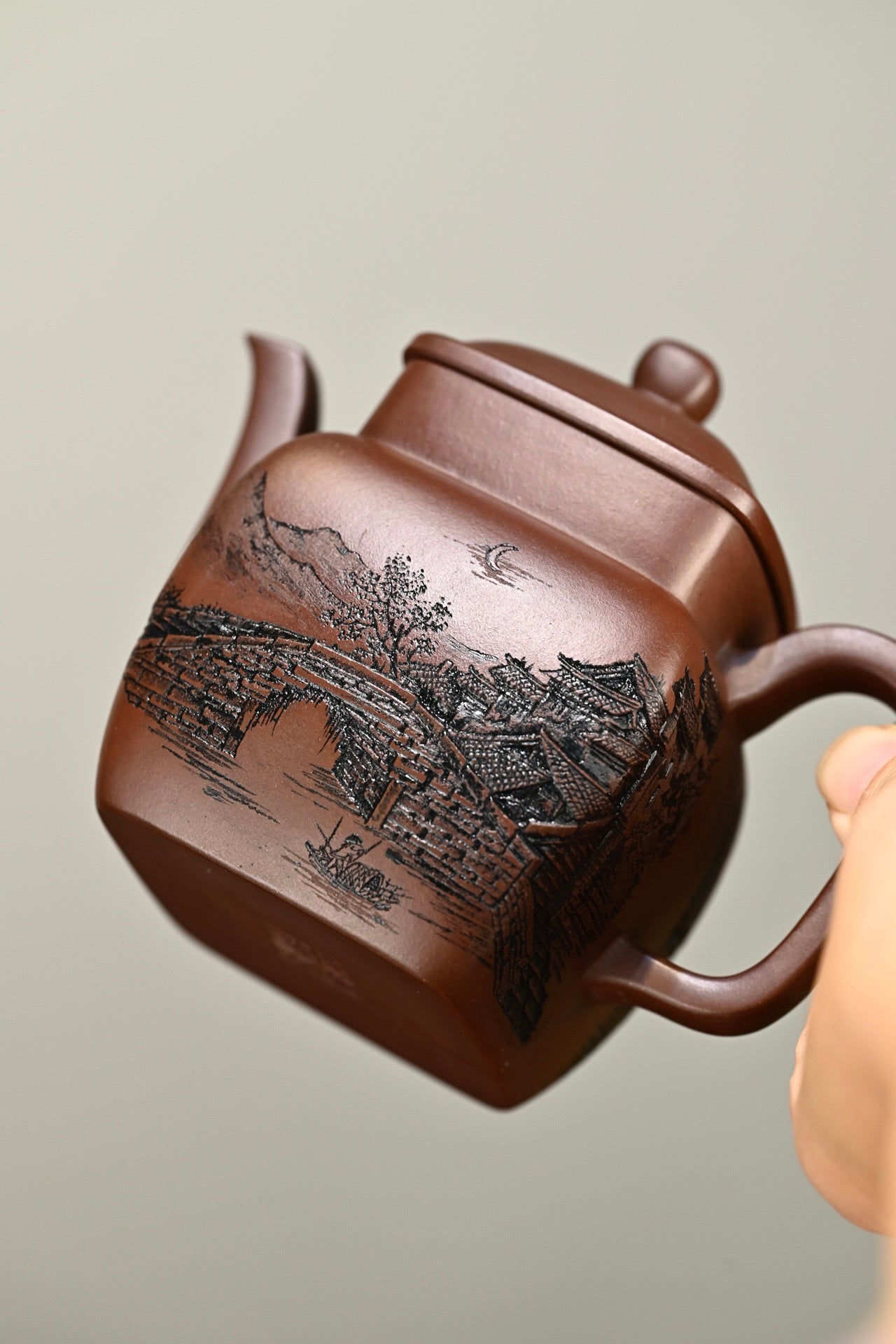 坦然·全手工 /全手工大赛二等奖国工吴涛作品 /容量260cc/极品紫泥