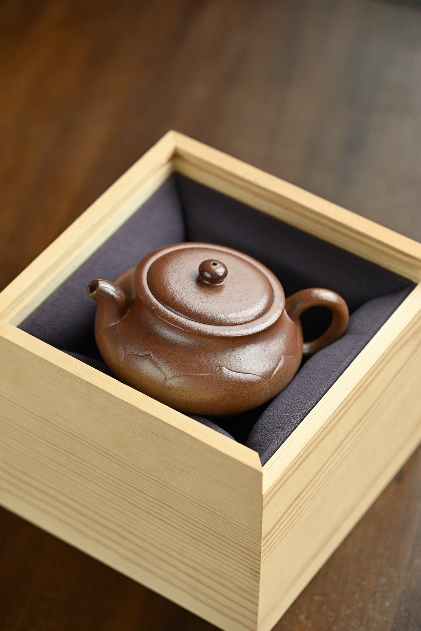 莲纹圆珠·全手工/高工蒋锡坤作品/容量200cc/黄金段柴烧