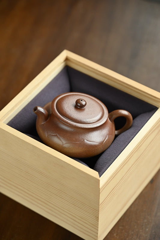 莲纹圆珠·全手工/高工蒋锡坤作品/容量200cc/黄金段柴烧