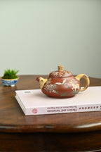 鹿鹤同春·全手工 （双证书）/高工蒋锡坤作品 /中央美院教授南景黎装饰 /容量330cc/景舟红泥