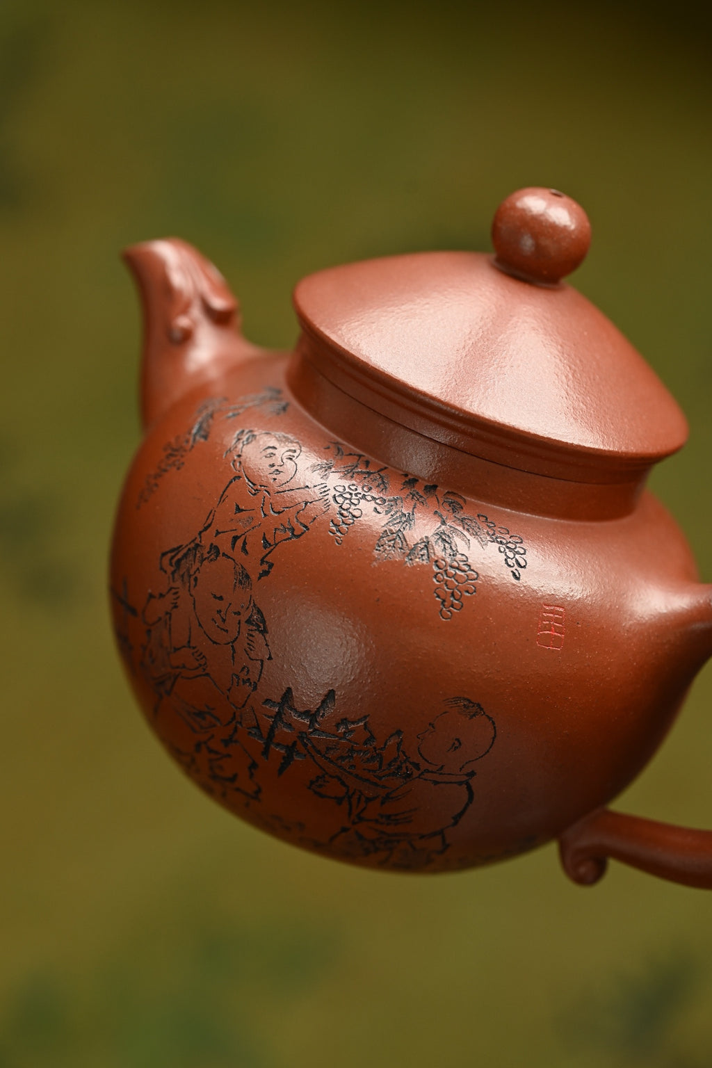 丰收壶·全手工/高工蒋锡坤作品 /容量350cc/原矿红泥