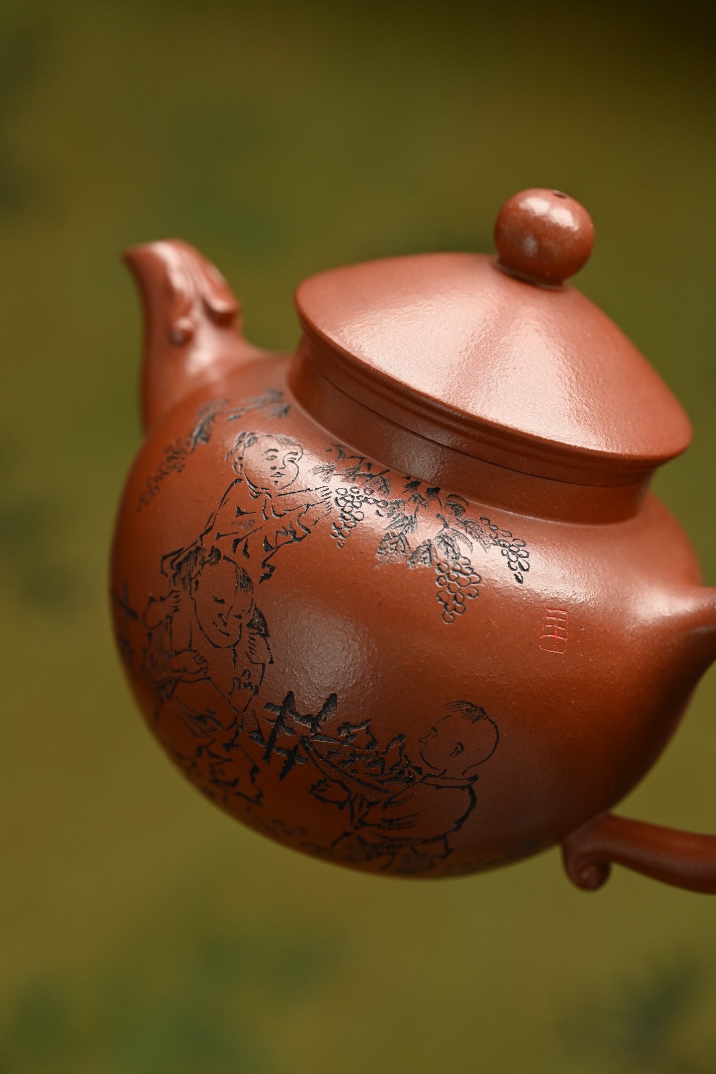 丰收壶·全手工/高工蒋锡坤作品 /容量350cc/原矿红泥