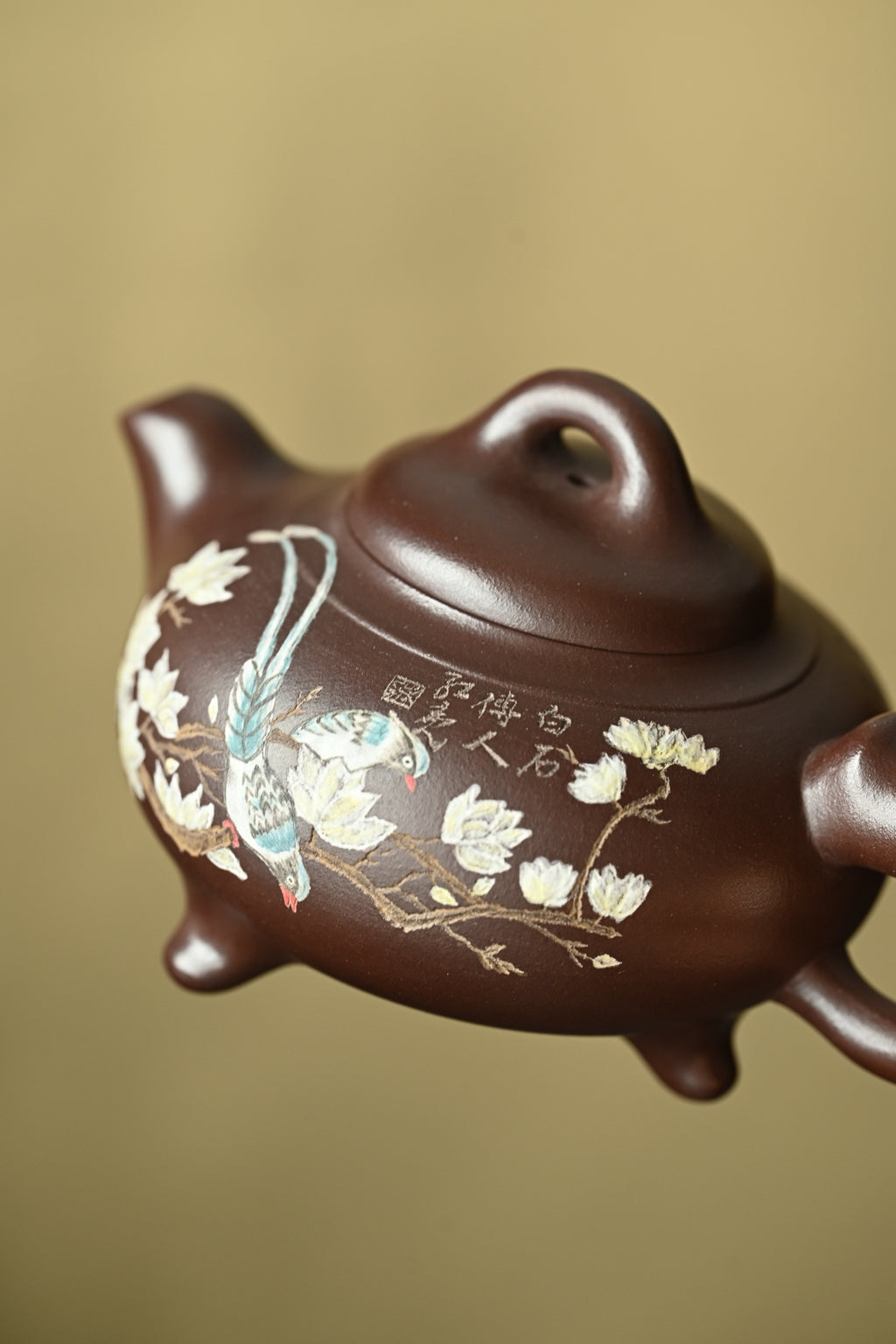 三足宝鼎·全手工 （双证书）/高工蒋锡坤作品/中央美院教授李洪亮装饰 /容量250cc/铁皮石红
