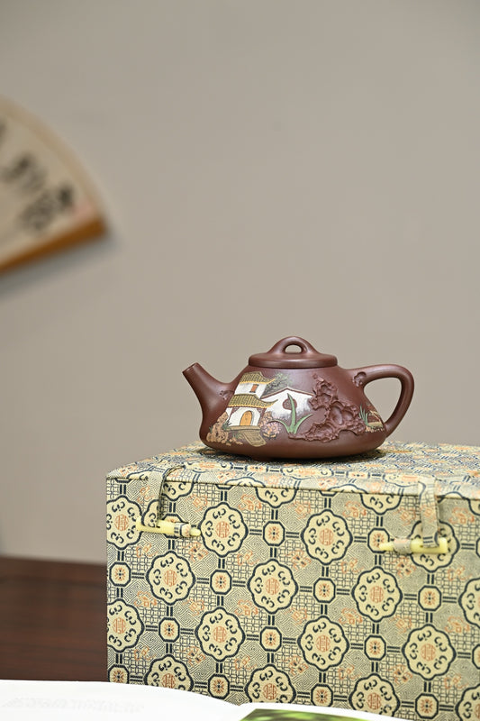 子冶石瓢·全手工/高工蒋锡坤作品 /容量260cc/原矿紫茄泥