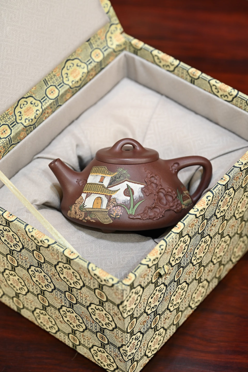子冶石瓢·全手工/高工蒋锡坤作品 /容量260cc/原矿紫茄泥