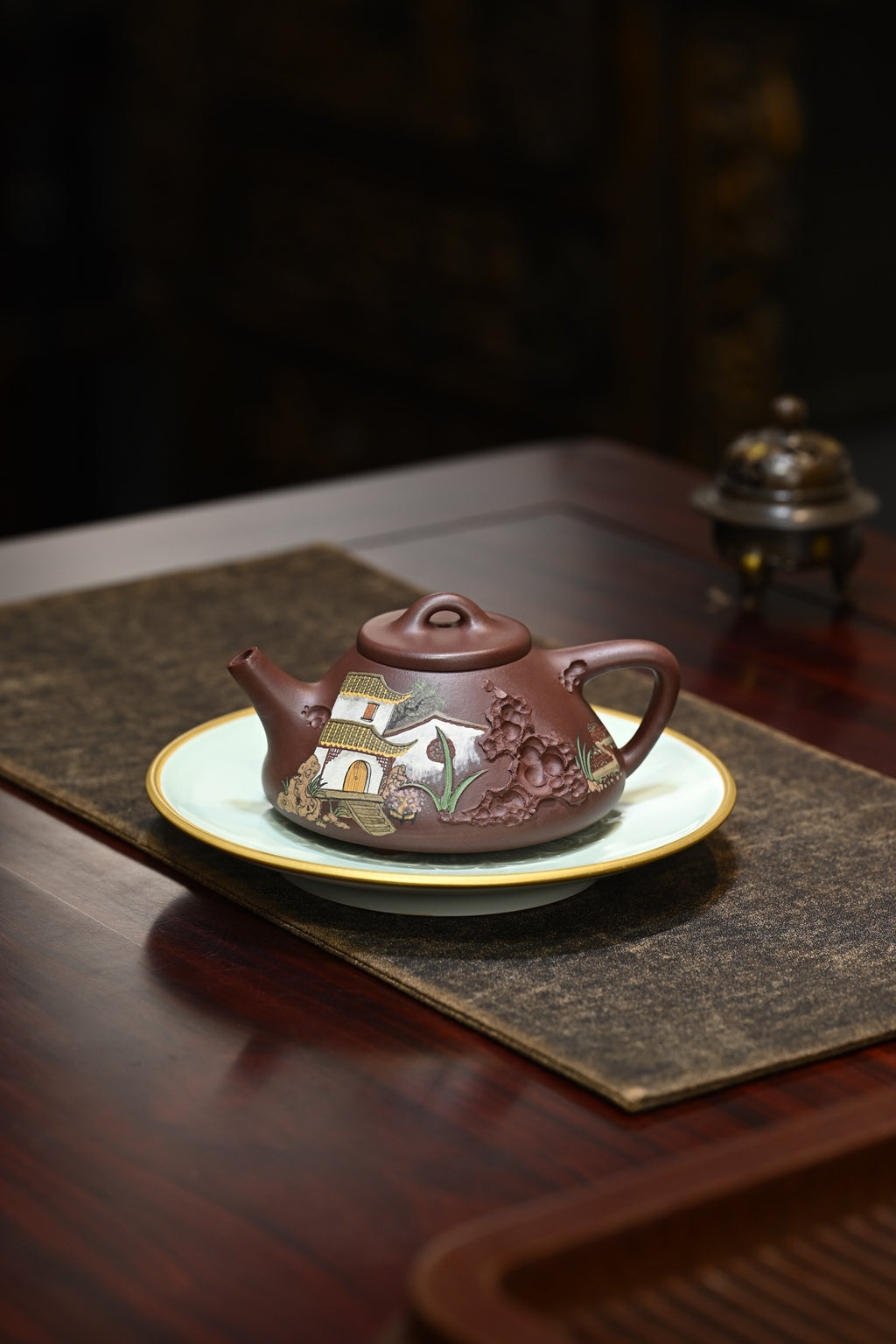 子冶石瓢·全手工/高工蒋锡坤作品 /容量260cc/原矿紫茄泥