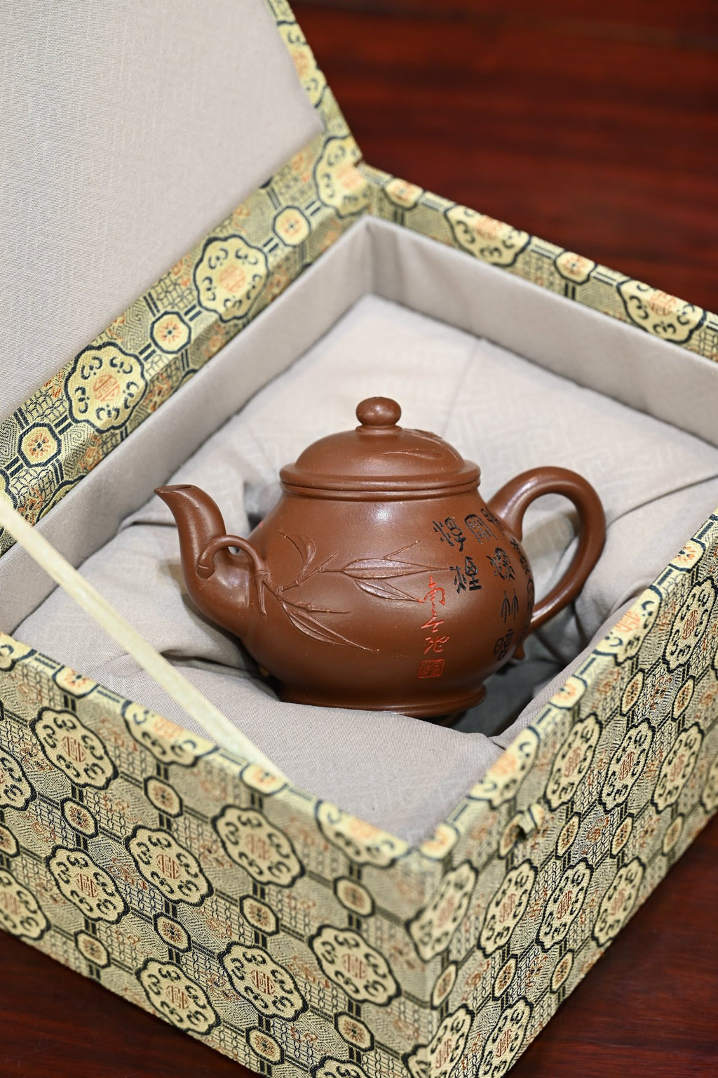 竹节潘壶·全手工 （双证书）/高工蒋锡坤作品 /中央美院教授南景黎装饰 /容量260cc/原矿底槽清