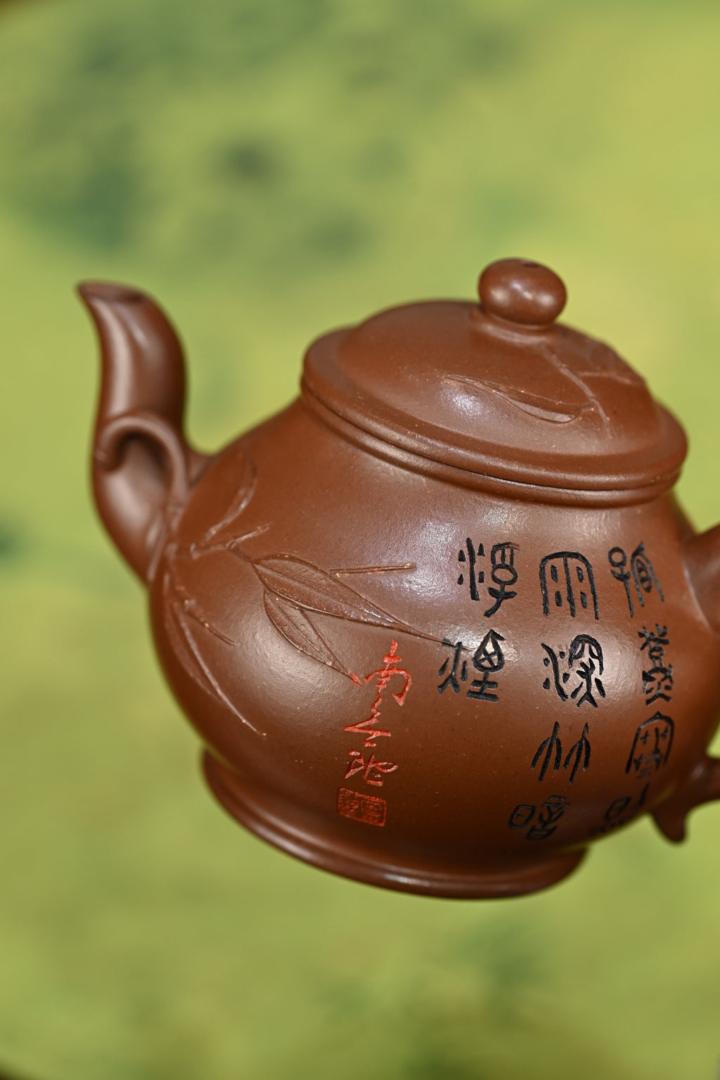 竹节潘壶·全手工 （双证书）/高工蒋锡坤作品 /中央美院教授南景黎装饰 /容量260cc/原矿底槽清