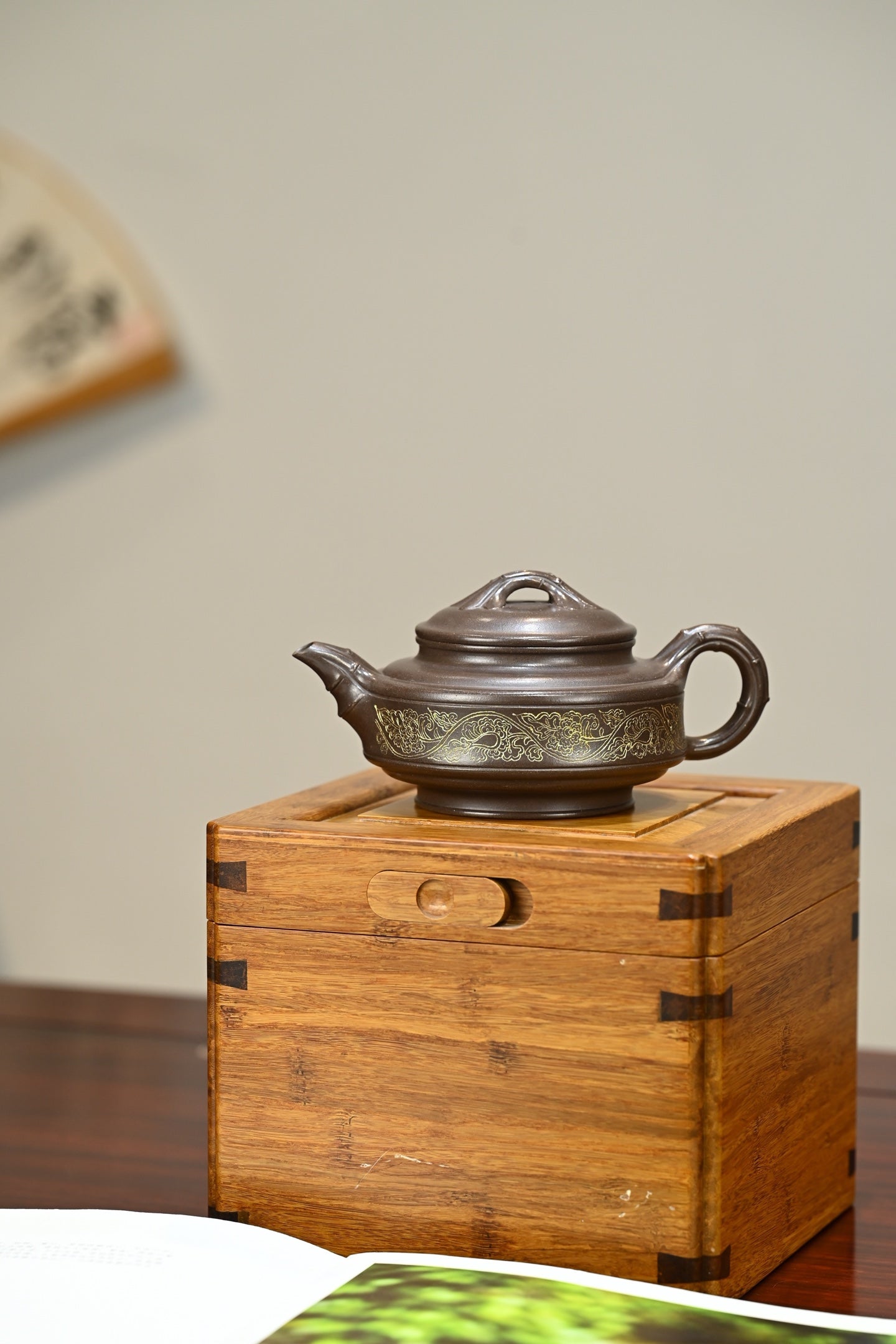 双线竹鼓·全手工  /高工蒋锡坤作品  /容量300cc/深井老紫泥