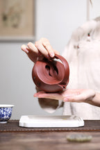 《太极提梁》 国家级工艺美术师 鲍玉华 装饰：李玮 原矿家藏红皮龙，300cc