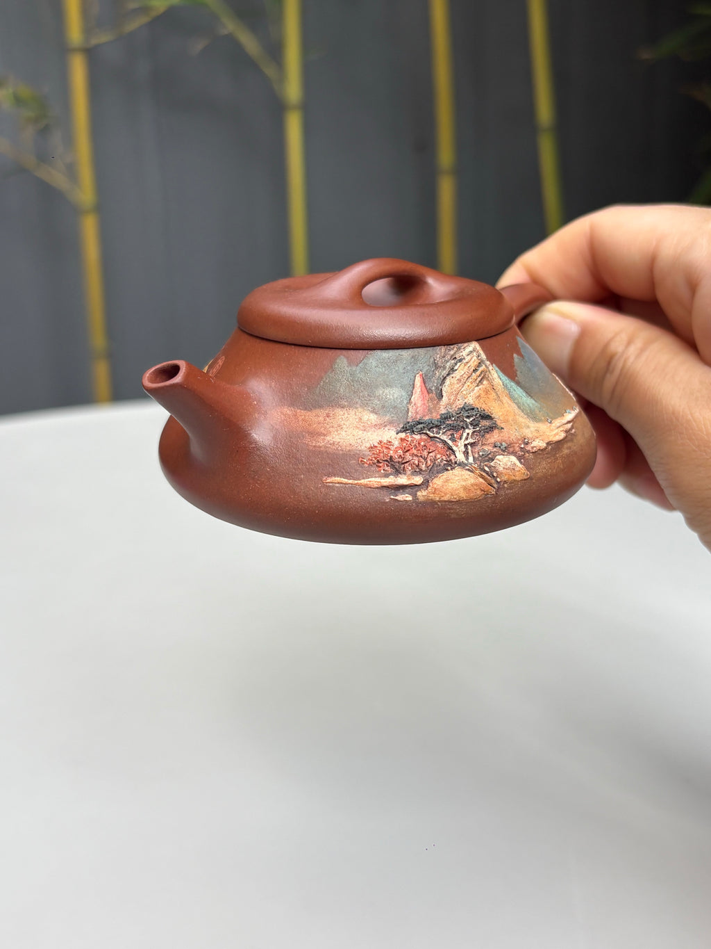 【双泰斗合璧·紫砂史巅峰】紫砂界天花板｜何光宏·邱玉林双宗师联袂创作《溪山石瓢壶》原矿极品底槽清·130cc