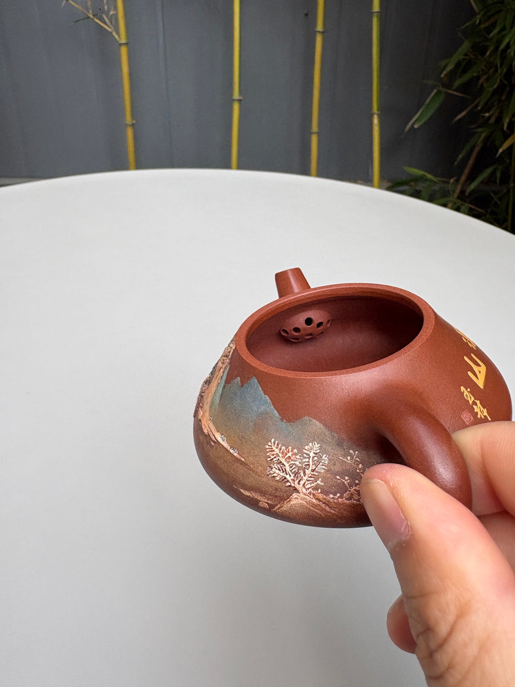 【双泰斗合璧·紫砂史巅峰】紫砂界天花板｜何光宏·邱玉林双宗师联袂创作《溪山石瓢壶》原矿极品底槽清·130cc