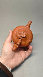 【混方鱼化龙】 制壶：杨军保（国家级工艺美术师） 泥料：原矿朱泥 容量：300cc
