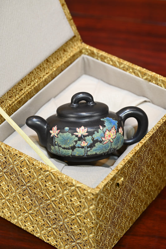 道洪玉璧·全手工 （双证书）/高工蒋锡坤作品  /中央美院教授李洪亮装饰 /容量300cc/石黄