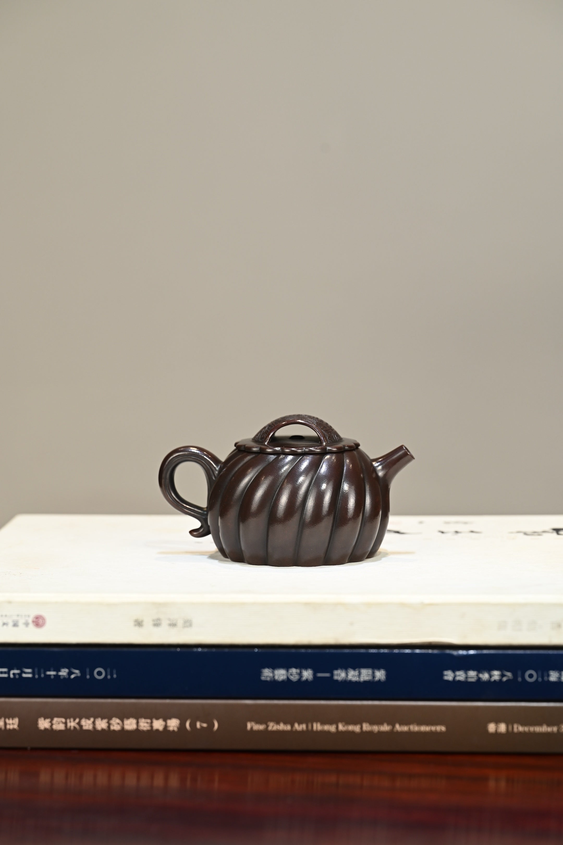 筋纹圆菱·全手工/高工蒋锡坤作品/容量150cc/黑墩头